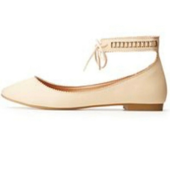🌟Women's New NUDE Nubuck Ankle Strap Flats - Picture 2 of 5